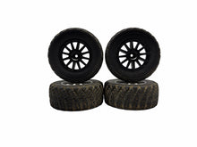 Load image into Gallery viewer, Traxxas Rally 4X4 VXL Tires & Black/ White 12MM Hex Wheels (Low Tread) #18286