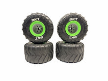 Load image into Gallery viewer, New Losi LMT 2.0 Grave Digger 1/8 BKT MT Tires W Green 17MM Hex Wheels #19027