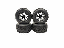 Load image into Gallery viewer, New Redcat Racing Dukono 1/10 Monster Truck Tires W Black 12MM Hex Wheels #18632