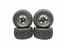 Load image into Gallery viewer, Traxxas Stampede 4X4 VXL Sledgehammer Tires W Blk Chrome 12MM Hex Wheels #19065