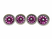 Load image into Gallery viewer, Rare BCA Vanquish 2.2” Alum KM326 Pink Tank Wheels W Brass Rings & Hubs #18549