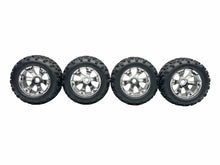 Load image into Gallery viewer, Traxxas Revo 3.3 Tires W 17MM Hex Chrome Geode Wheels Set Of 4 (Read!) #19598
