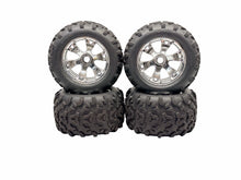 Load image into Gallery viewer, Traxxas Revo 3.3 Tires W 17MM Hex Chrome Geode Wheels Set Of 4 (Read!) #19598
