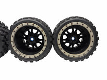 Load image into Gallery viewer, Pro-Line Badlands MX43 Pro-Loc Tires W Blk Impulse Wheels/ Xmaxx Adapters #19096
