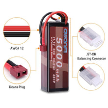 Load image into Gallery viewer, NEW Awanfi 5000Mah 60C 11.1V 3S Hardcase Lipo W Deans Connector Set Of 2
