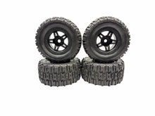 Load image into Gallery viewer, Roapex Renegade 1/8 Monster Truck Tyres W Black 17MM Hex Wheels Set Of 4 #18591
