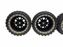 Load image into Gallery viewer, Pro-Line Badlands MX43 Pro-Loc Tires W Blk Impulse Wheels/ Xmaxx Adapters #19096
