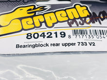 Load image into Gallery viewer, Serpent 804219 Bearingblock Rear Upper 733 V2 Rc Part #8705
